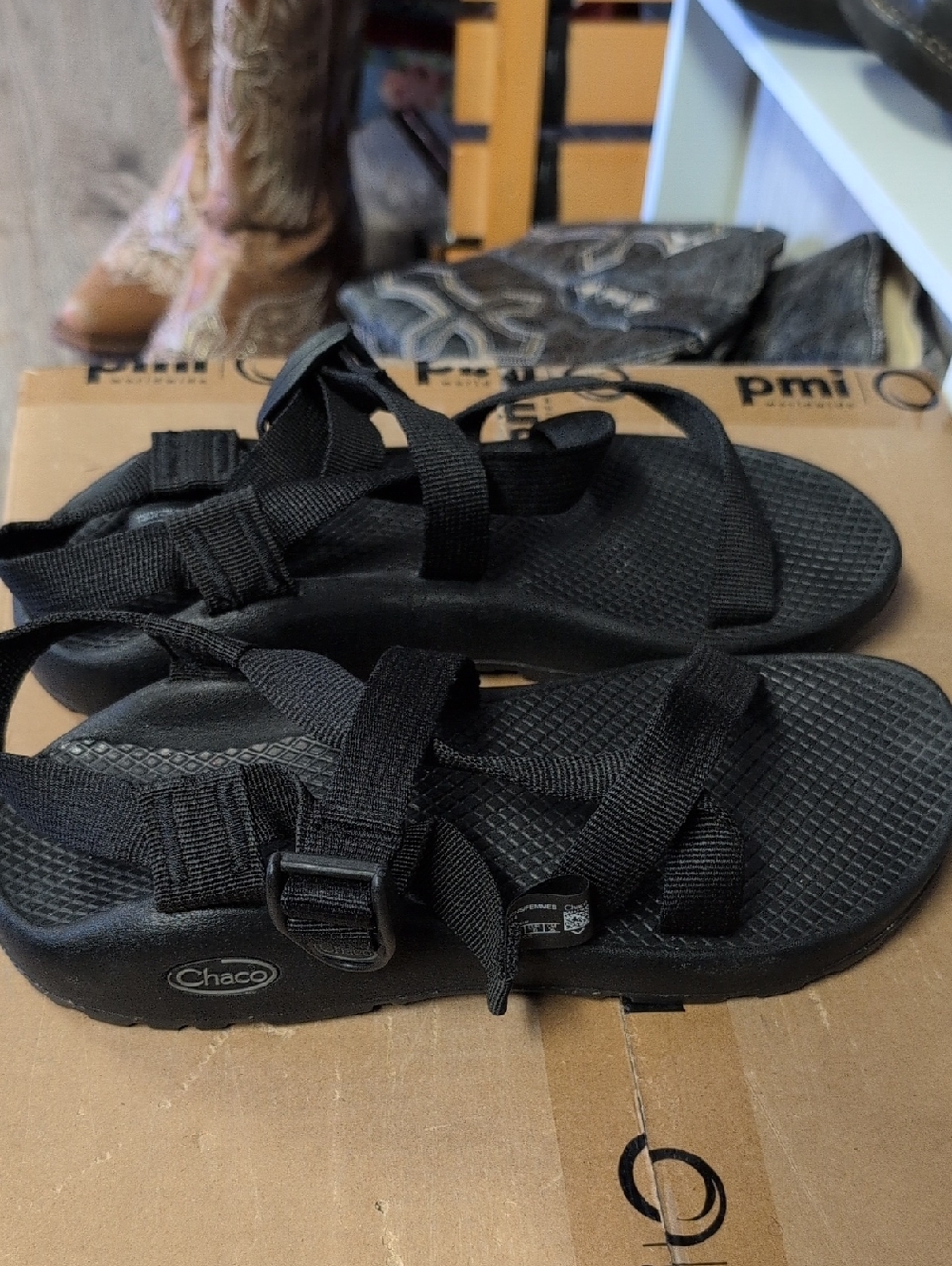Chaco Black Adjustable Webbing Outdoor Sandals
